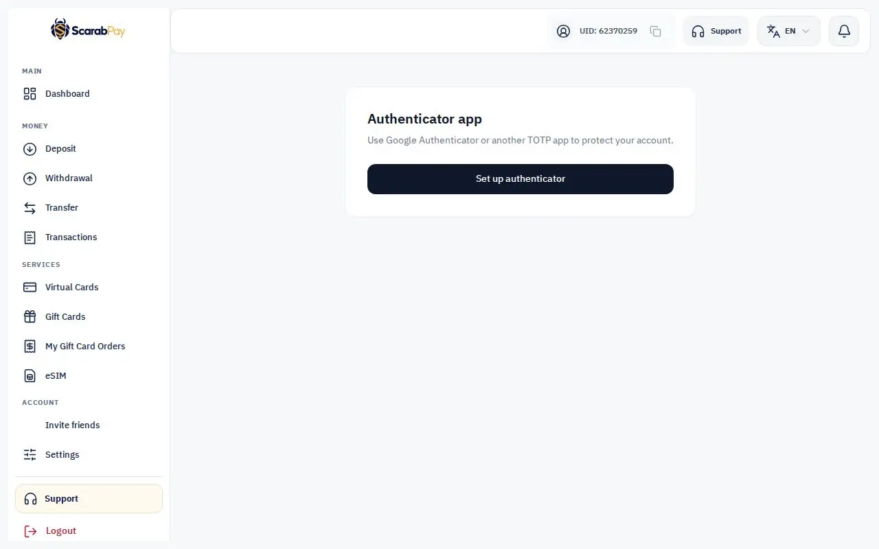 Authenticator einrichten